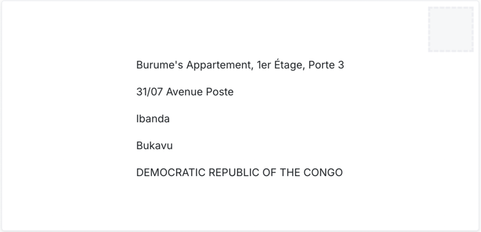 Address Format D.R. Kongo