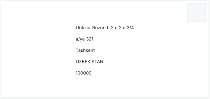 Address Format Uzbekistan