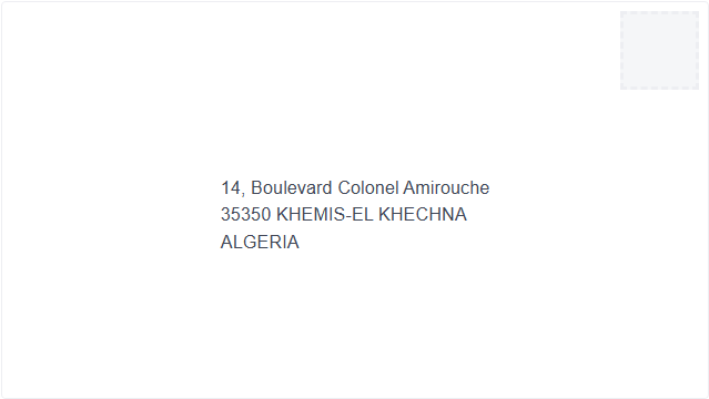 Address Format Algeria