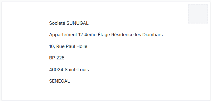 Address Format Senegal