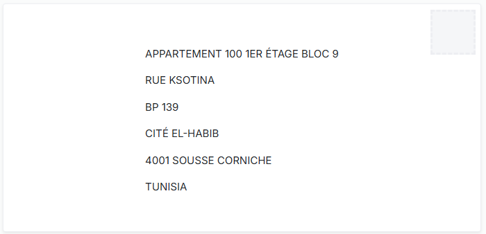 Address Format Tunisia