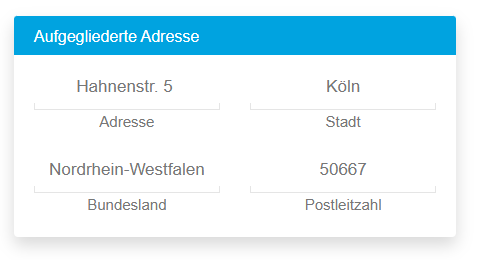 Zerlegung der Adressbestandteile