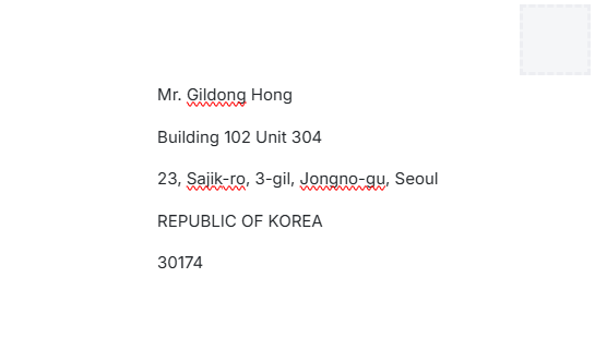 Address Format South Korea