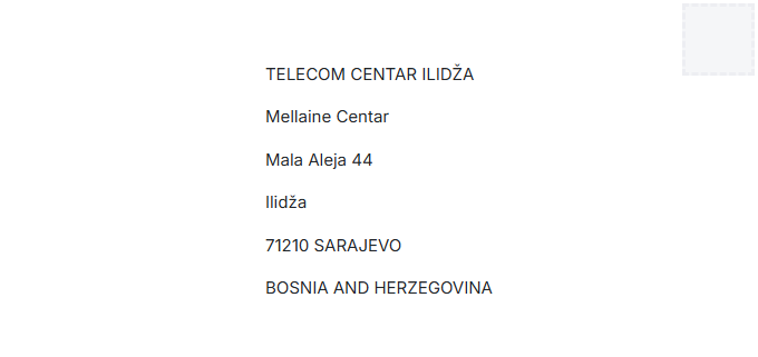 Address Format Bosnia and Herzegovina