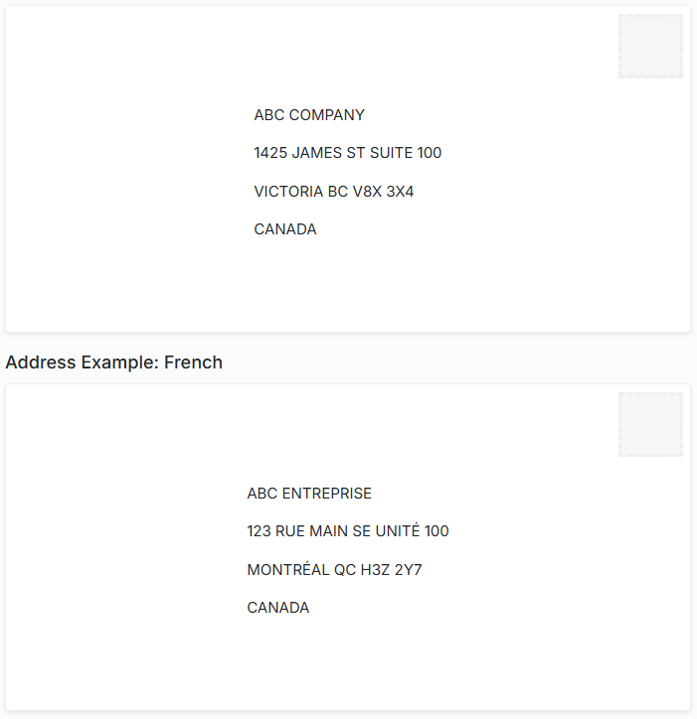 Address Format Canada